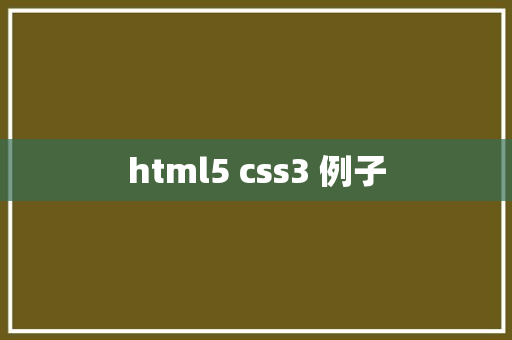 html5 css3 例子