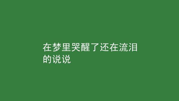 梦到梦里哭醒来都是眼泪(梦里面哭醒来之后流了好多泪)